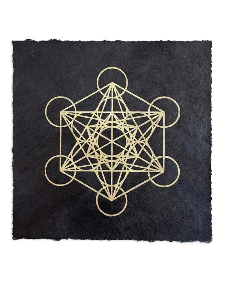 Veskor Cassiopeia METATRON WÜRFEL Heilige Geometrie Linoldruck