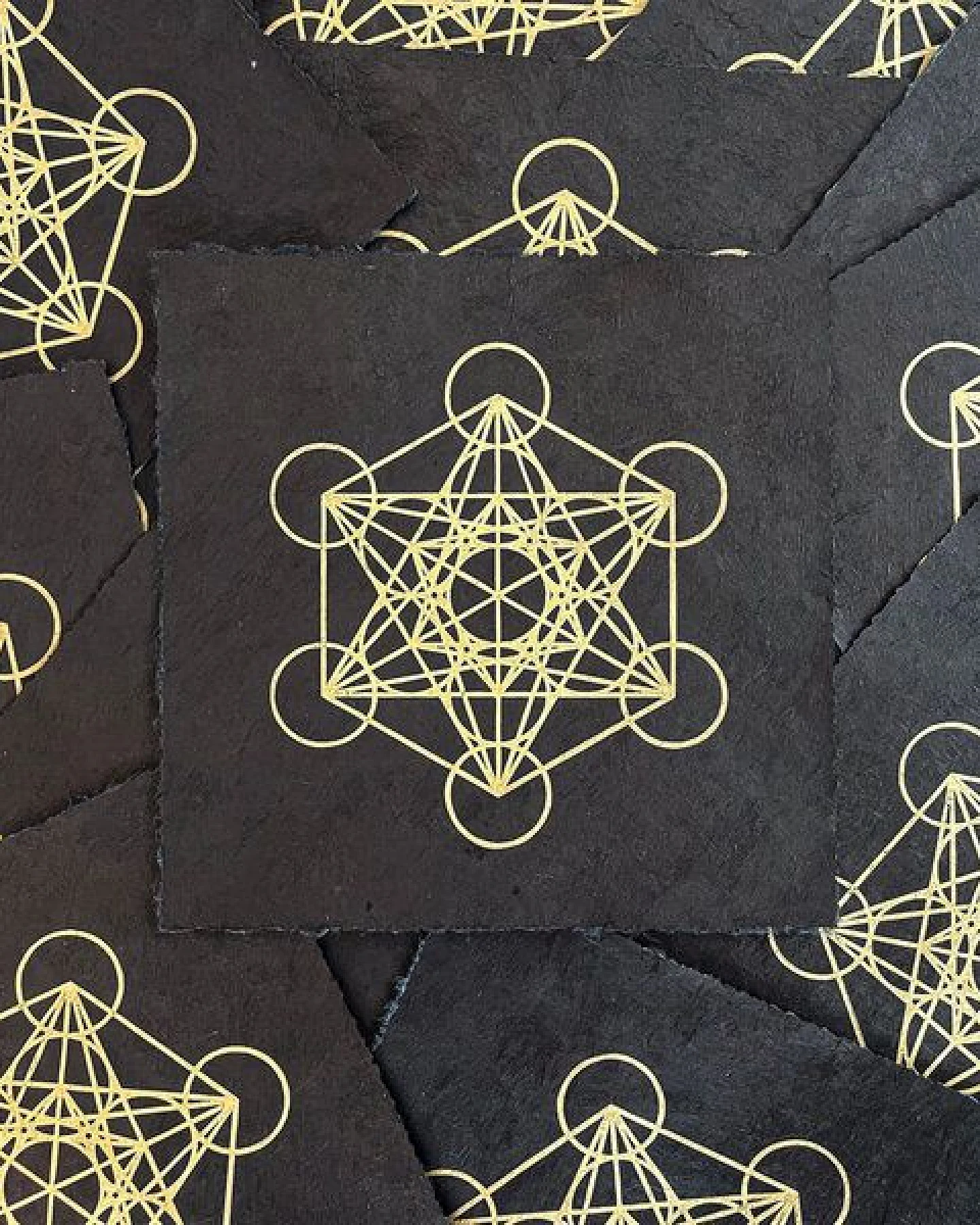 Veskor Cassiopeia METATRON WÜRFEL Heilige Geometrie Linoldruck – Ansicht 4