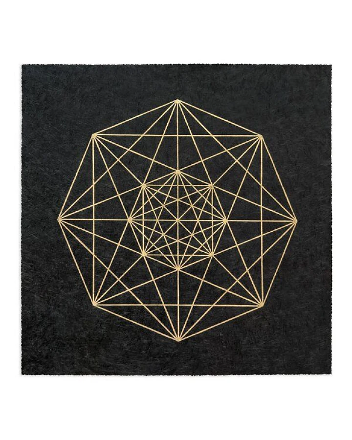 Veskor Cassiopeia DEMIPENTERAKT Heilige Geometrie Linoldruck