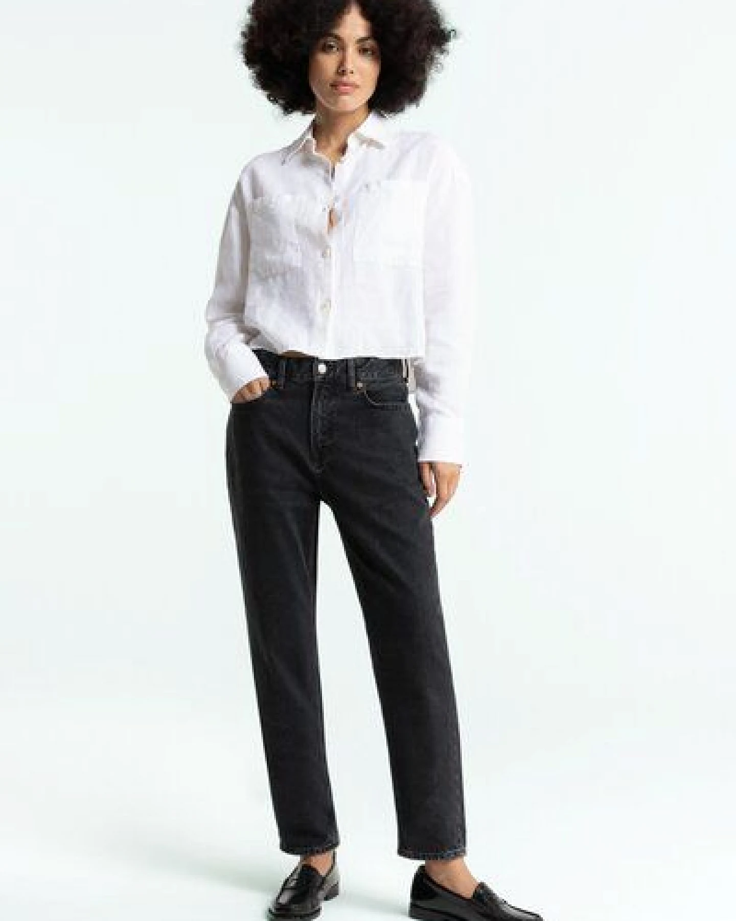 Kings Of Indigo Jeans Caroline Cropped High Rise Tapered Holo Grey Used – Ansicht 2