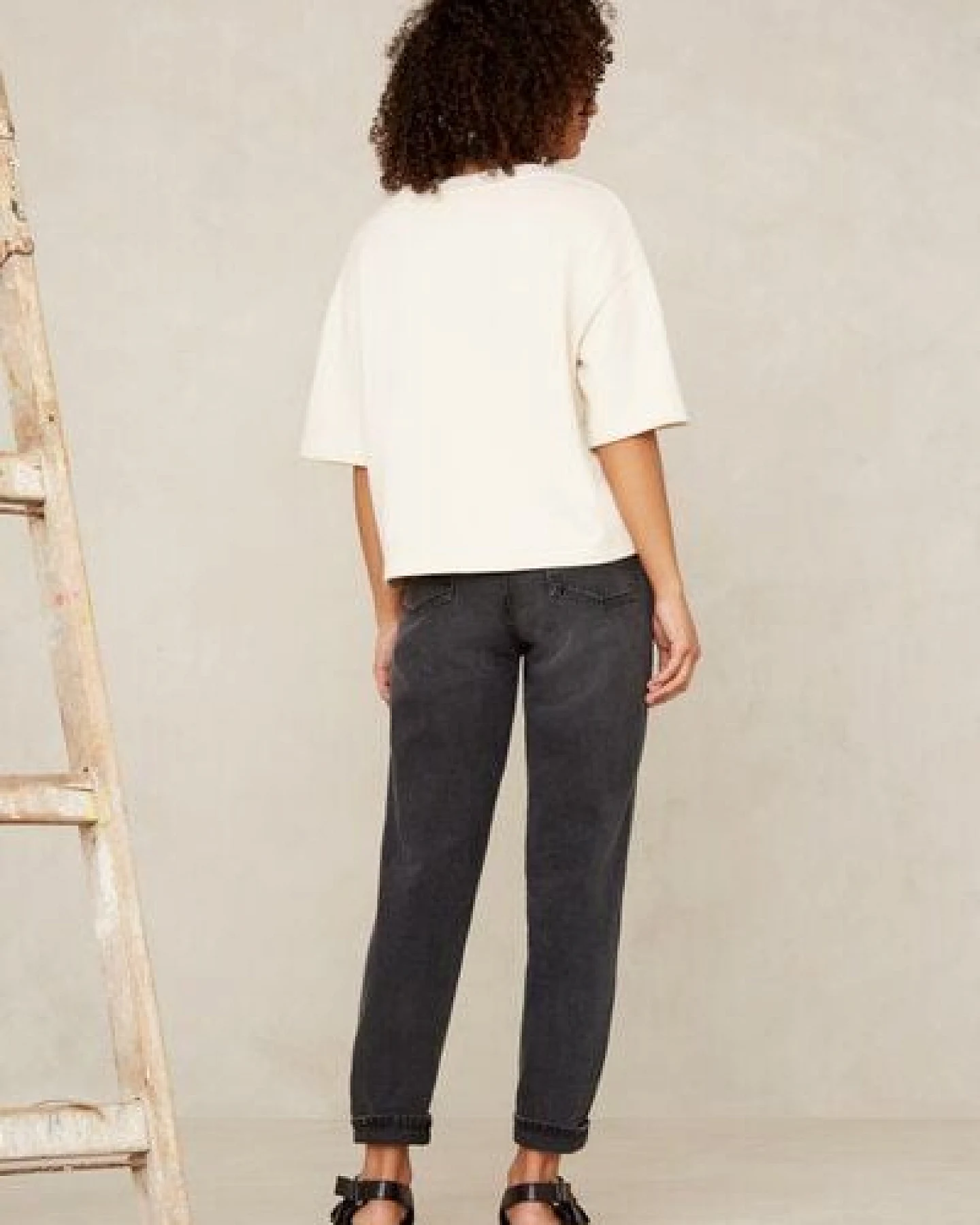 Kings Of Indigo Jeans Caroline Cropped High Rise Tapered Holo Grey Used – Ansicht 3