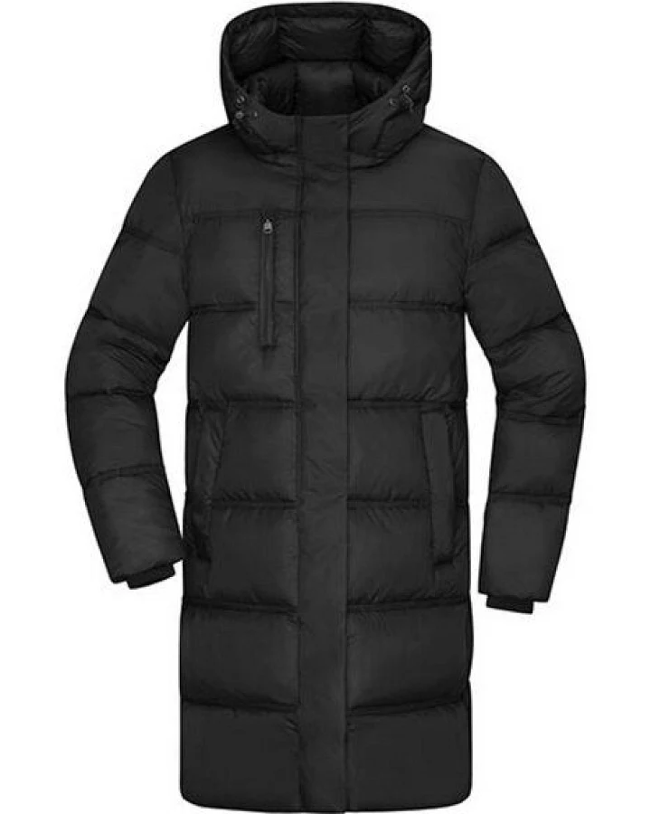 Daiber Damen Puffermantel Wintermantel Winterjacke Steppjacke Kurzmantel mit Kapuze knielang