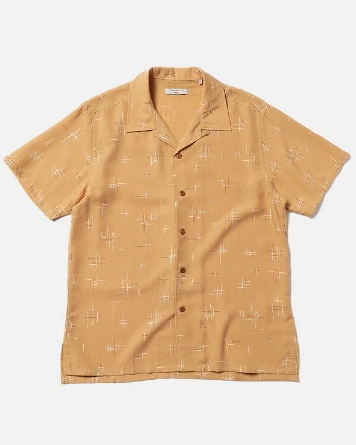 Nudie Jeans Kurzarm-Hemd Arvid 50s Hawaii