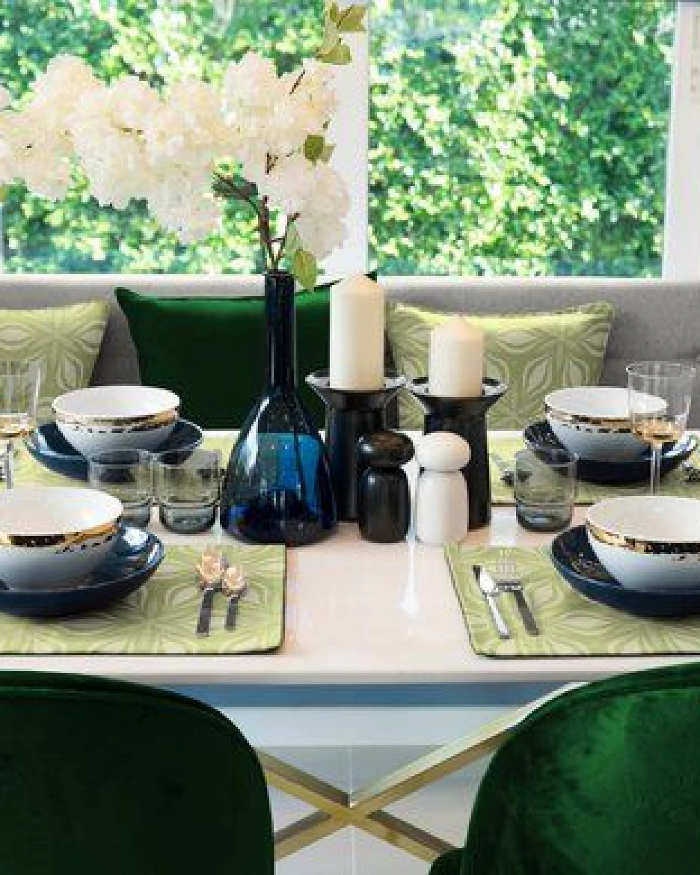 Nature by Adam Tischset 2er Pack aus 100% Bio-Baumwolle - Made in Germany - Retro Floret – Ansicht 3