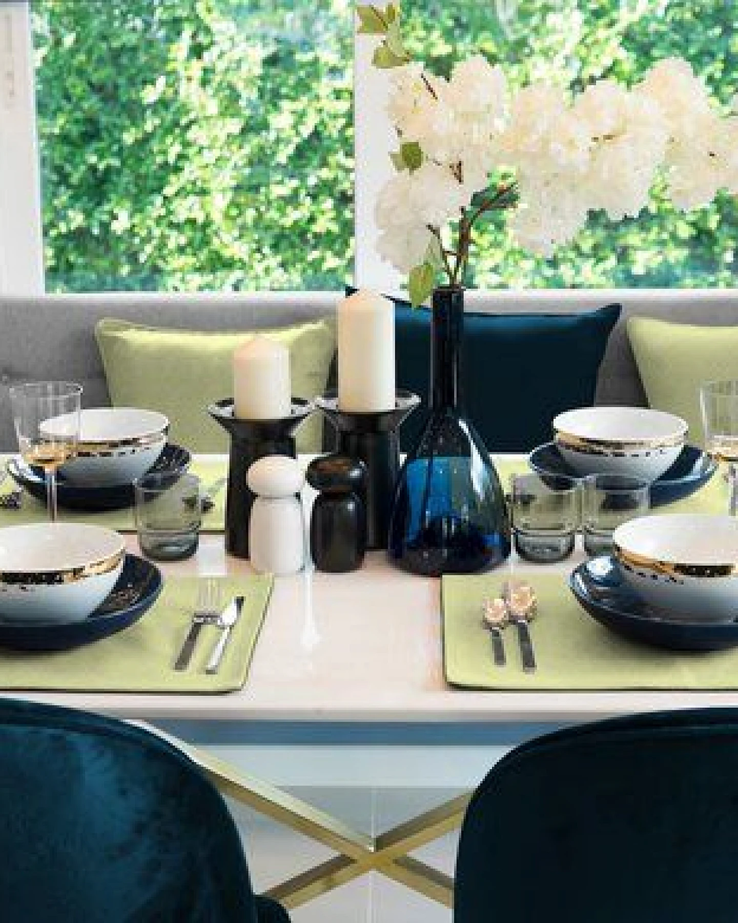 Nature by Adam Tischset 2er Pack aus 100% Bio-Baumwolle - Made in Germany - Graphic Ventus Light – Ansicht 3