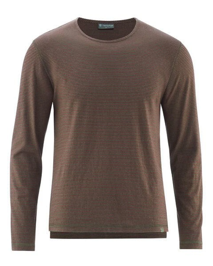 HempAge Herren Langarmshirt gestreift Hanf/Biobaumwolle