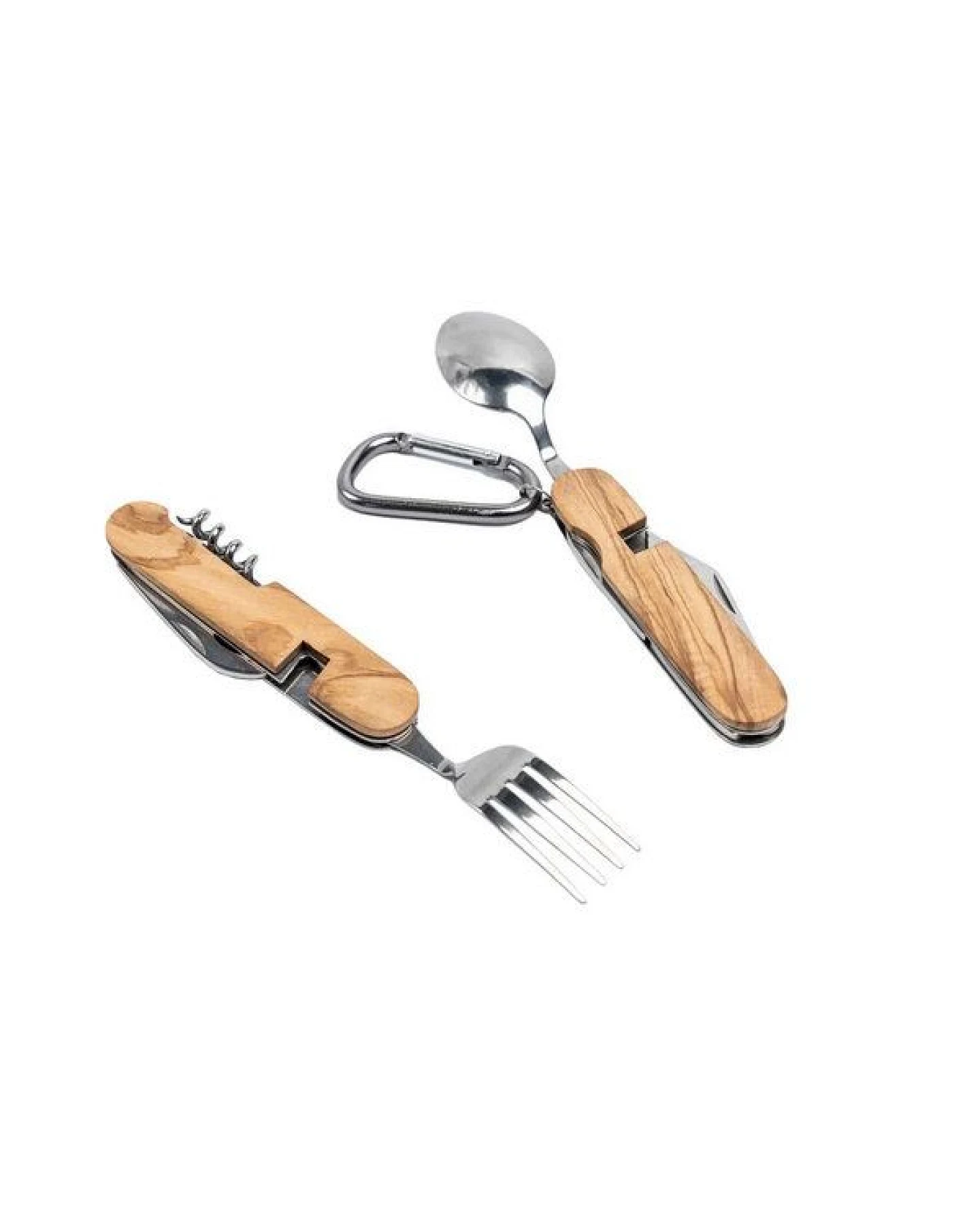 Cameleon Pack Praktisches Natur Camping Besteck *8 in 1* Edelstahl + Hochwertiges Olivenholz * Outdoor Reise Set – Ansicht 4