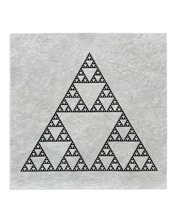 Veskor Cassiopeia SIERPINSKI DREIECK Heilige Geometrie Linoldruck