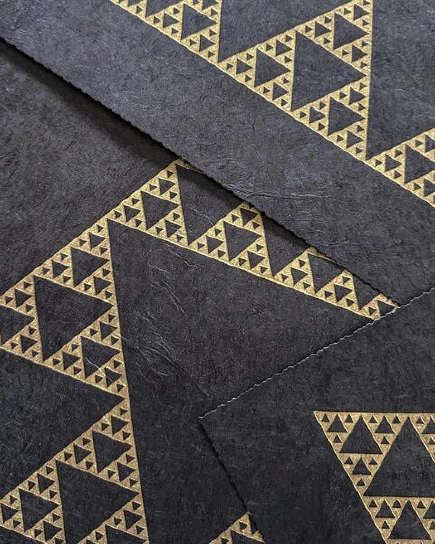 Veskor Cassiopeia SIERPINSKI DREIECK Heilige Geometrie Linoldruck – Ansicht 4
