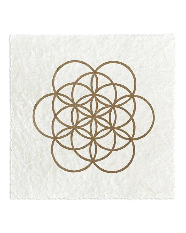 Veskor Cassiopeia FLOWER OF LIFE Heilige Geometrie Linoldruck