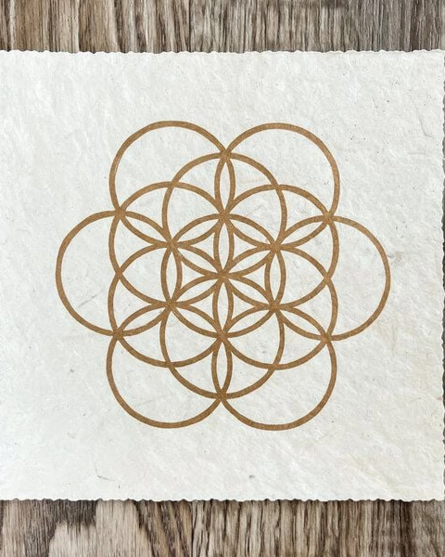 Veskor Cassiopeia FLOWER OF LIFE Heilige Geometrie Linoldruck – Ansicht 4