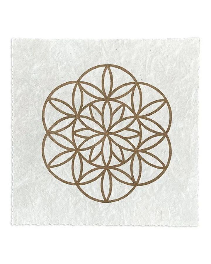 Veskor Cassiopeia FLOWER PETALS OF LIFE Heilige Geometrie Linoldruck