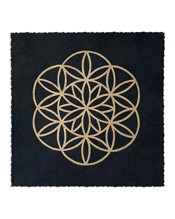 Veskor Cassiopeia FLOWER PETALS OF LIFE Heilige Geometrie Linoldruck
