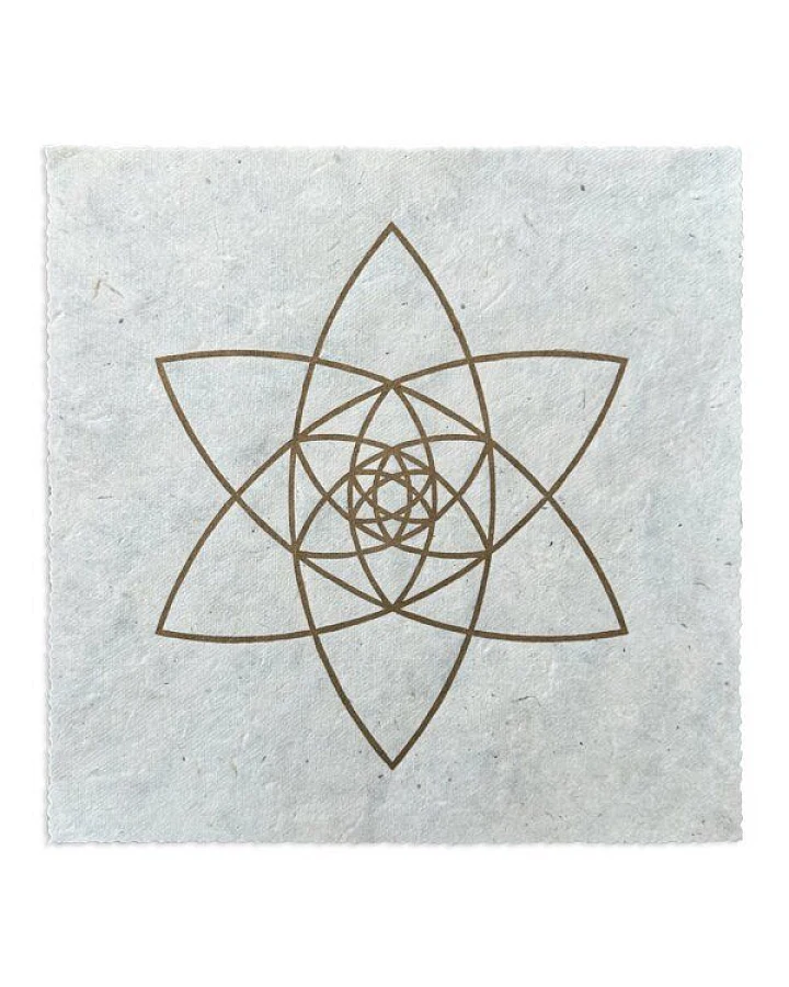 Veskor Cassiopeia BLÜTEN DER LIEBE Heilige Geometrie Linoldruck