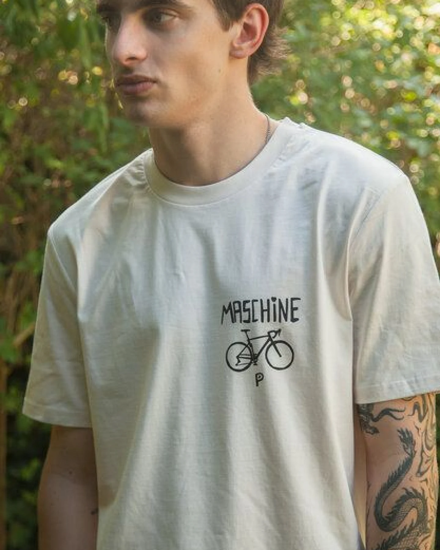 päfjes Waschbär die Maschine Fahrrad Gravel - Unisex Männer Bio T-Shirt – Ansicht 3