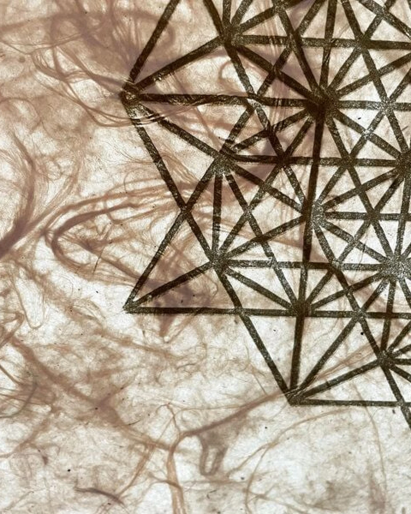 Veskor Cassiopeia STERN TETRAEDER 512 Heilige Geometrie Linoldruck – Ansicht 4