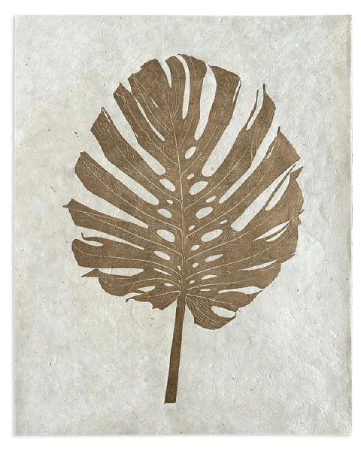 Veskor Cassiopeia MONSTERA DELICIOSA Botanischer Linoldruck