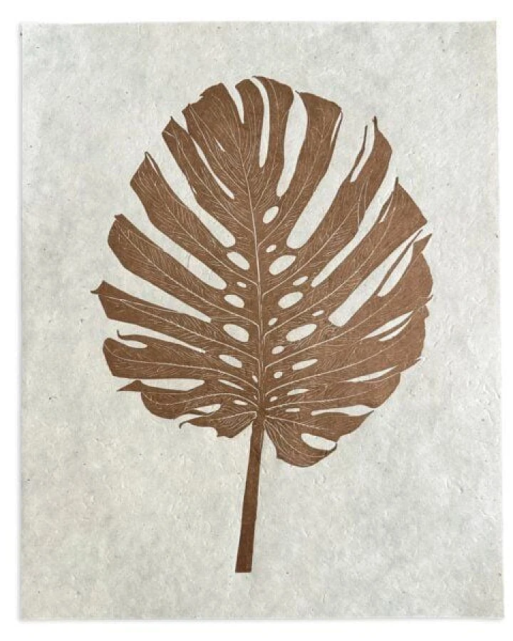 Veskor Cassiopeia MONSTERA DELICIOSA Botanischer Linoldruck