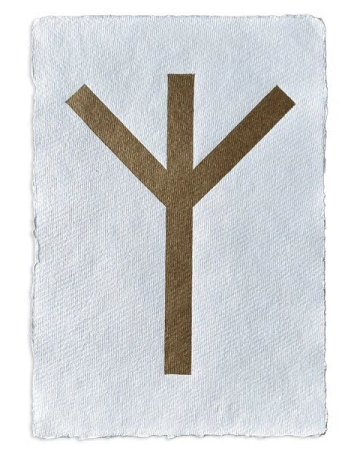 Veskor Cassiopeia ALGIZ RUNE Altnordisches Alphabet Symbol Linoldruck