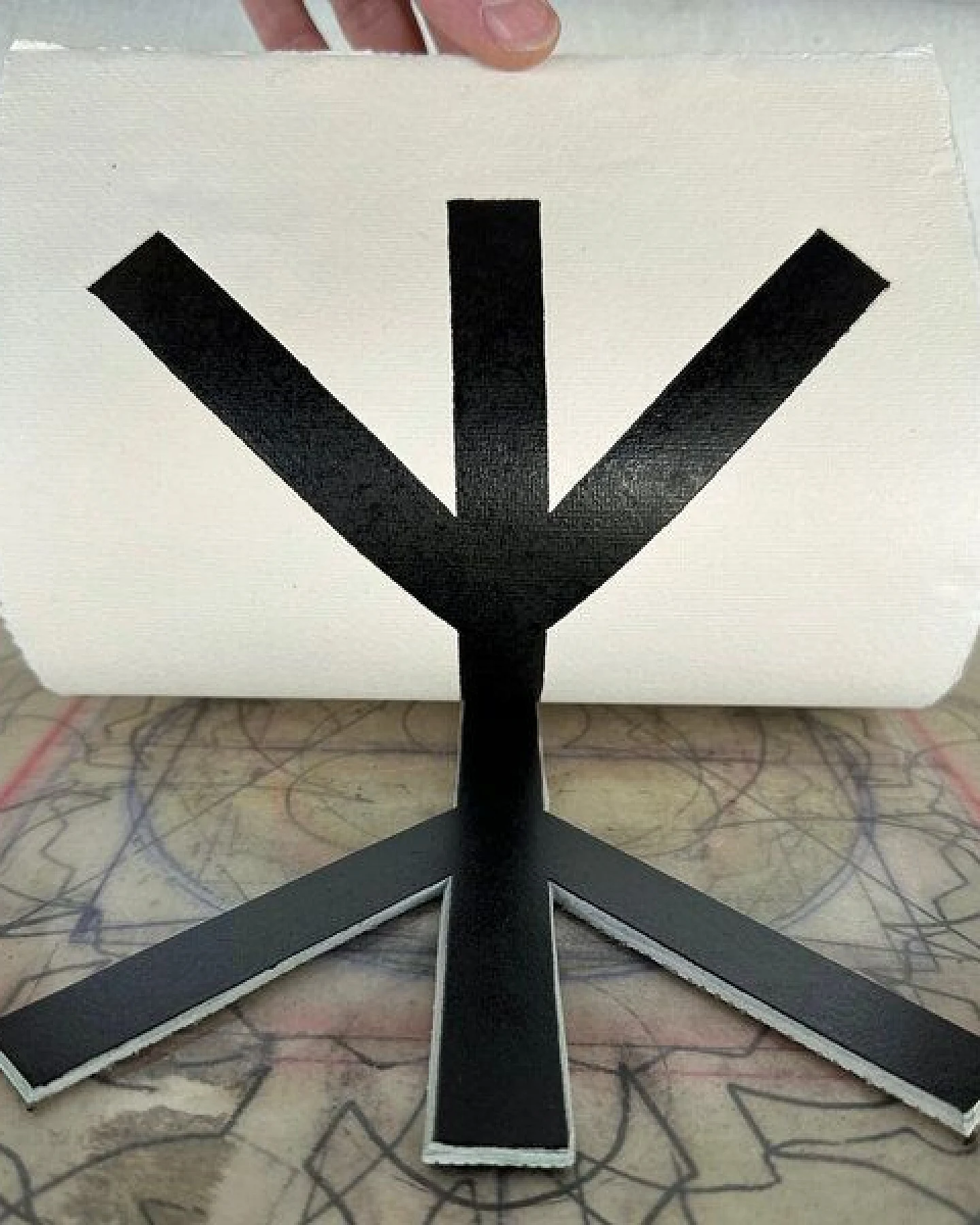 Veskor Cassiopeia ALGIZ RUNE Altnordisches Alphabet Symbol Linoldruck – Ansicht 3