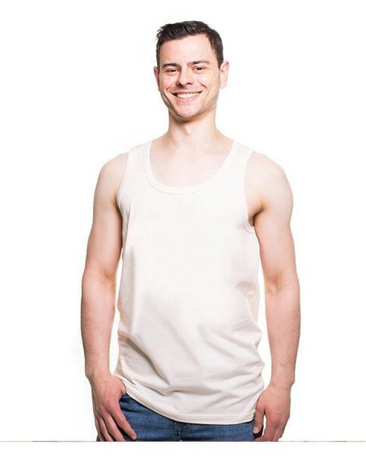Kipepeo-Clothing Herren Tank-Top aus Bio-Baumwolle Natur Made in Africa RESTPOSTEN