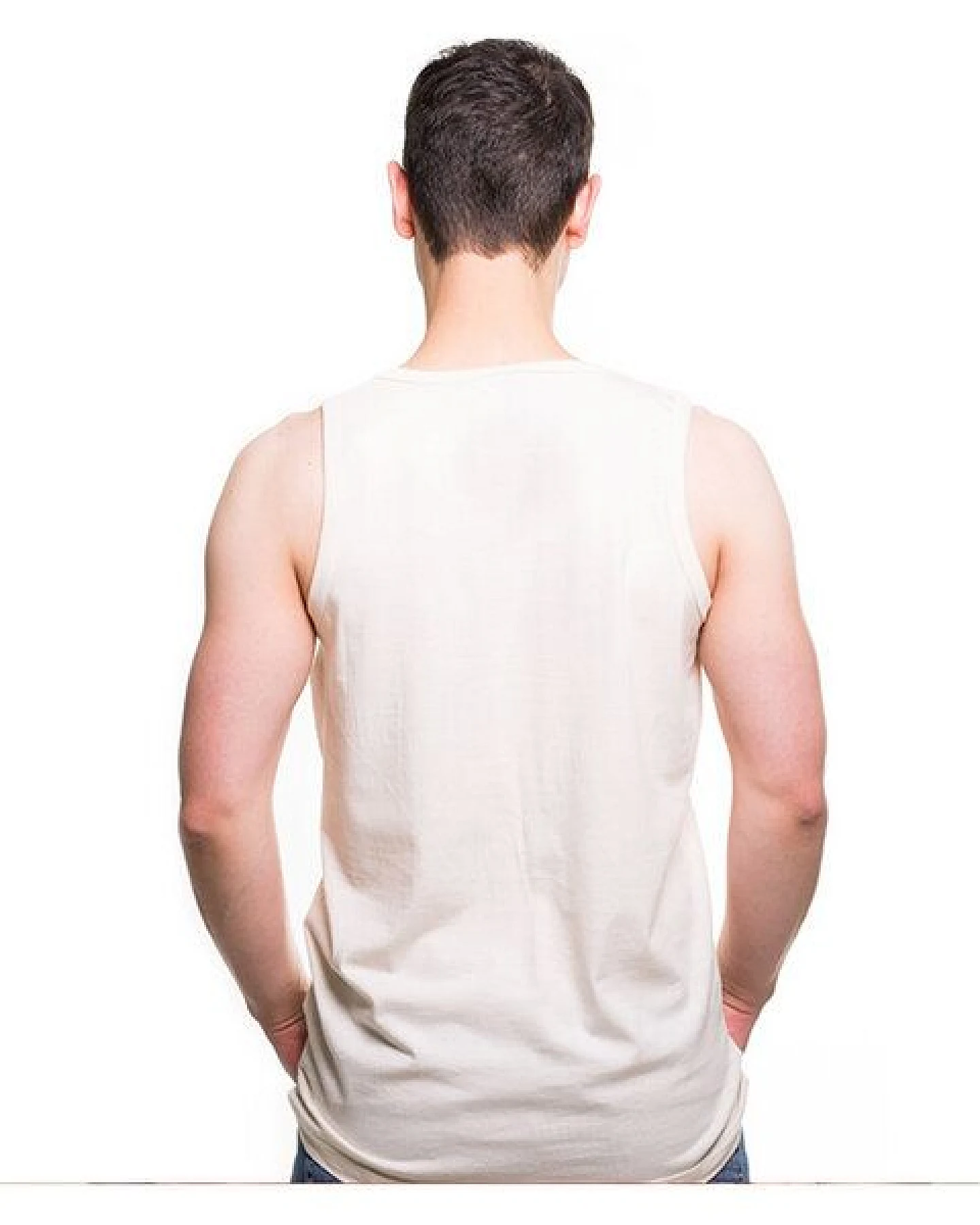 Kipepeo-Clothing Herren Tank-Top aus Bio-Baumwolle Natur Made in Africa RESTPOSTEN – Ansicht 2