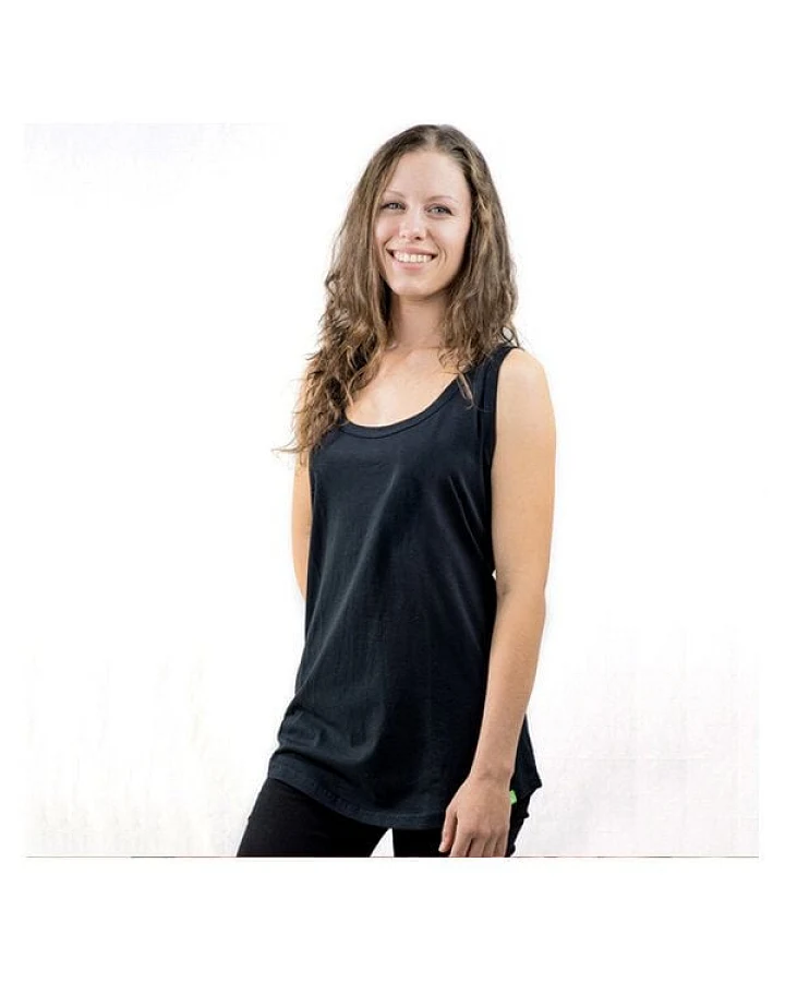 Kipepeo-Clothing Frauen Tank-Top aus Biobaumwolle Schwarz Made in Africa RESTPOSTEN