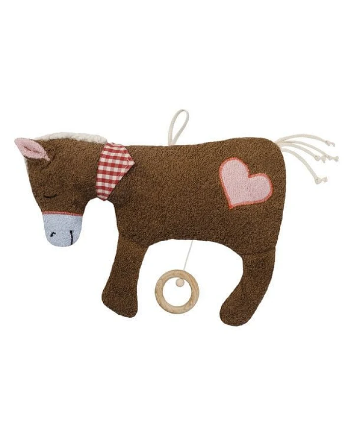 Efie Spieluhr Pferd braun, Herz Applikation, 100 % Made in Germany