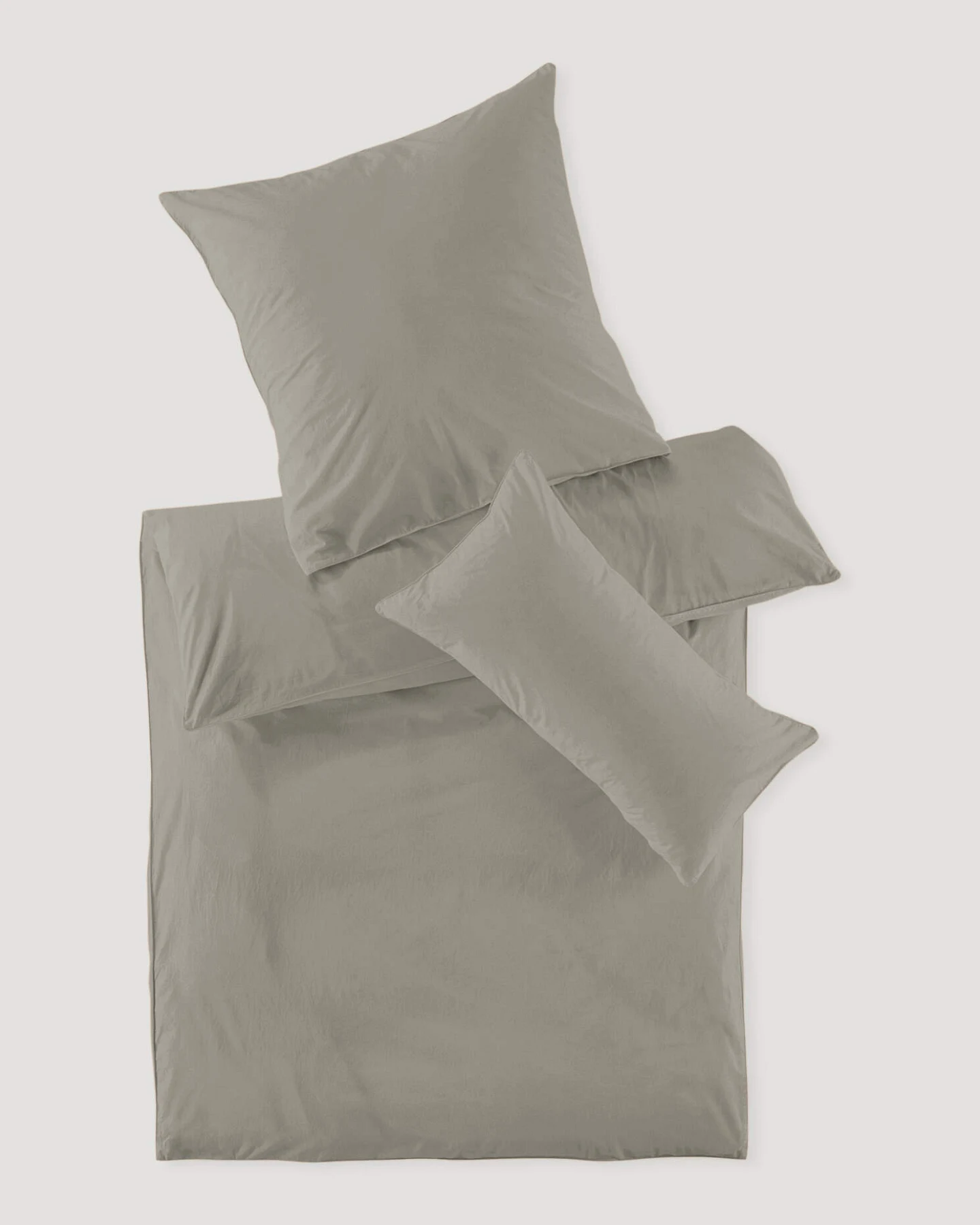 hessnatur Perkal Bettwäsche-Set aus Bio-Baumwolle - beige - Größe 240x220 / 2x80x80 cm – Ansicht 2