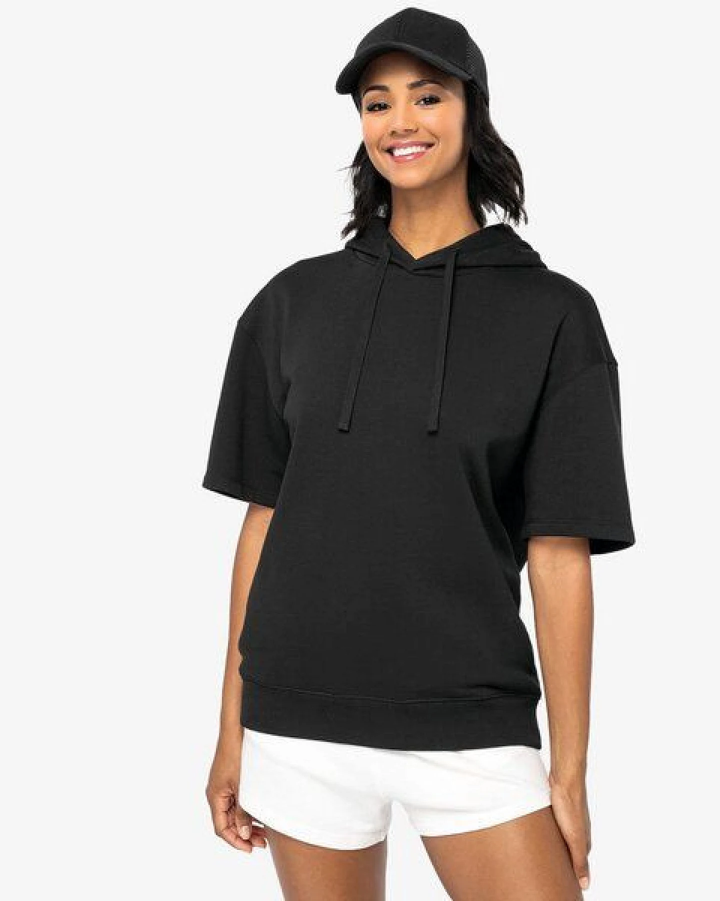 YTWOO Unisex French Terry Hoodie – Kurzarm & nachhaltig – Ansicht 2