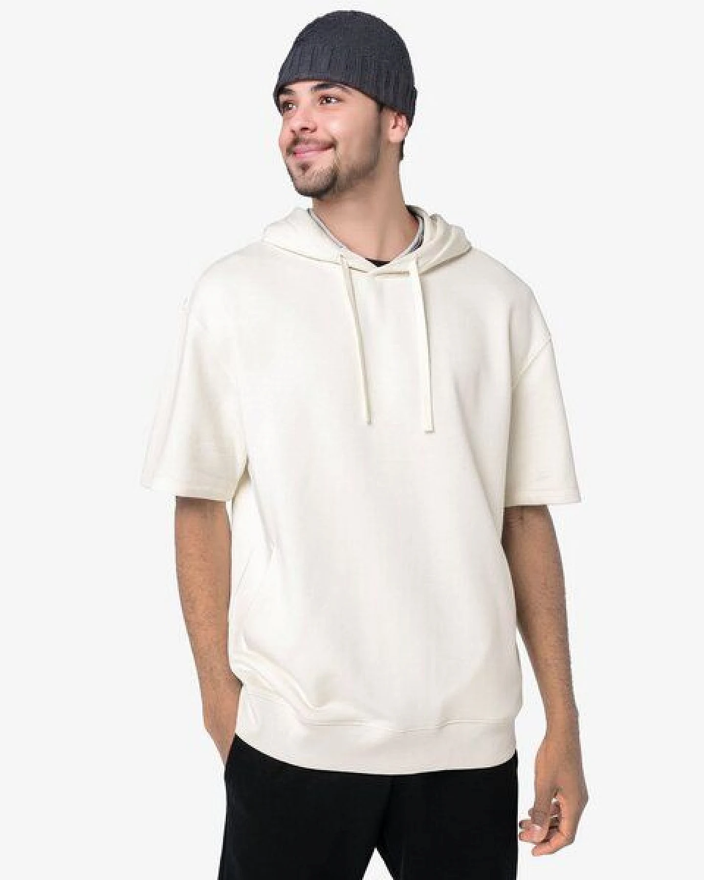 YTWOO Unisex French Terry Hoodie – Kurzarm & nachhaltig – Ansicht 2