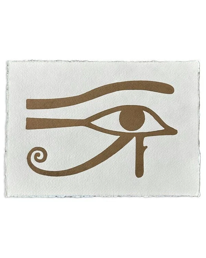 Veskor Cassiopeia AUGE DES RA Symbol Hieroglyphen Linoldruck