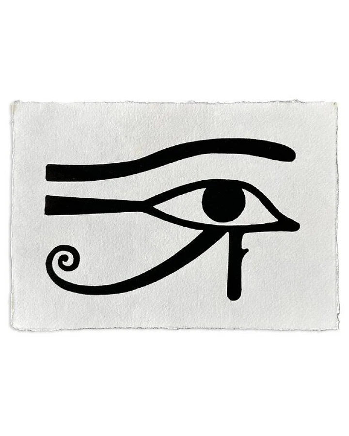 Veskor Cassiopeia AUGE DES RA Symbol Hieroglyphen Linoldruck