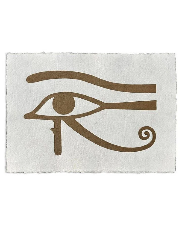 Veskor Cassiopeia AUGE DES HORUS Symbol Hieroglyphen Linoldruck