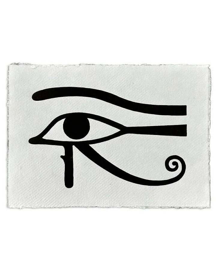 Veskor Cassiopeia AUGE DES HORUS Symbol Hieroglyphen Linoldruck