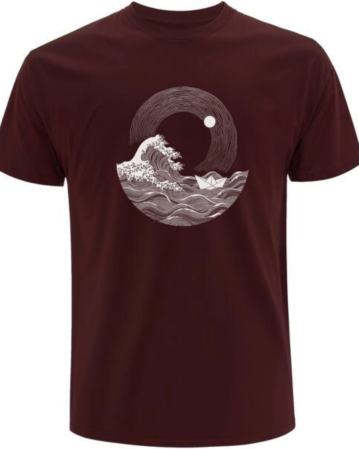 Spreecult Die große Welle und das Papierboot - Bio und Fair - Männer Unisex T-Shirt – Ansicht 2