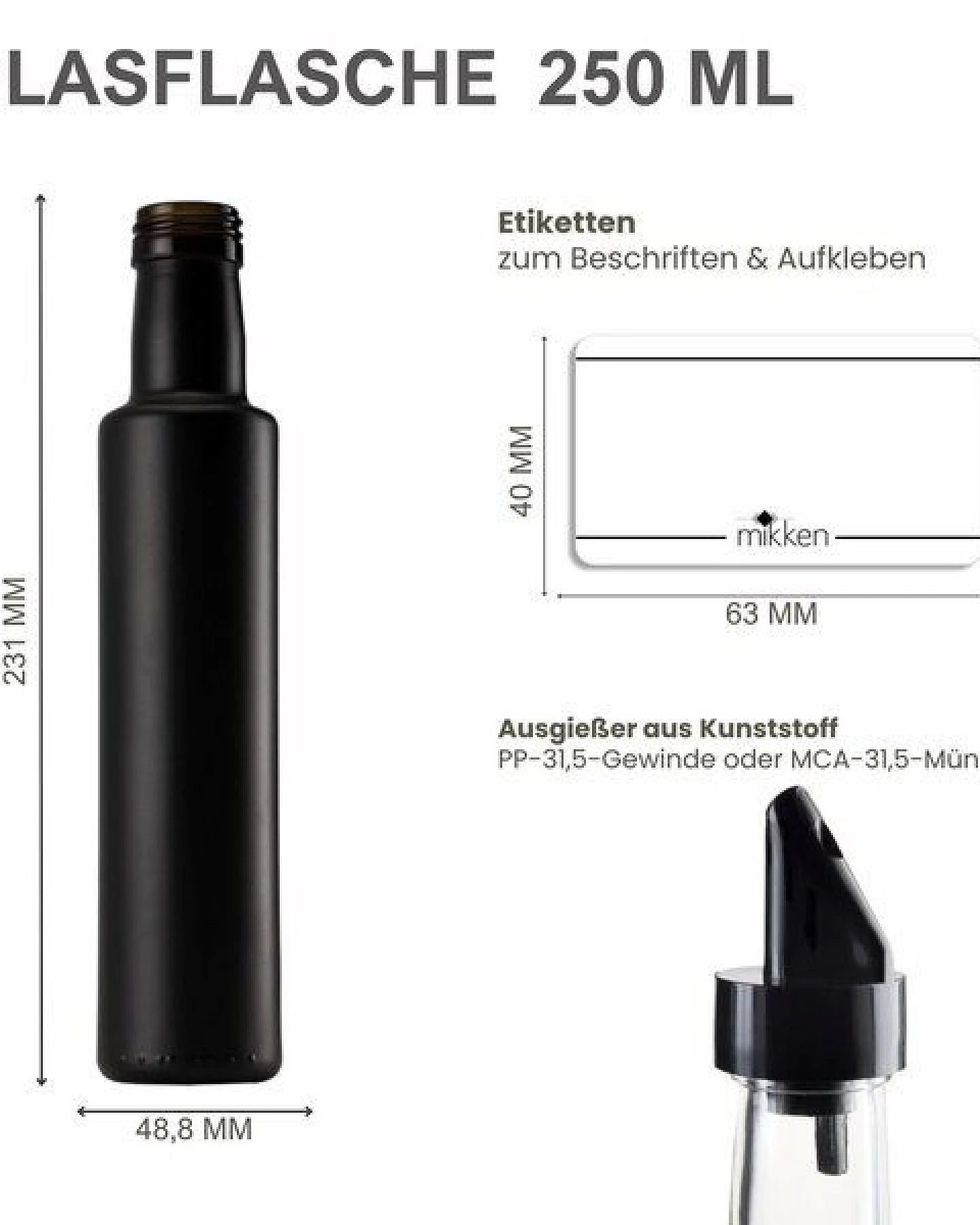 mikken Ölflasche 250 ml – Ansicht 2