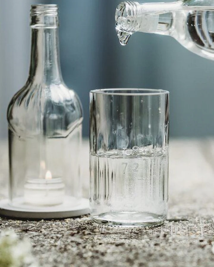 MaBe Wunderschönes & nachhaltiges Trink Glas mit Struktur - UPCYCLING