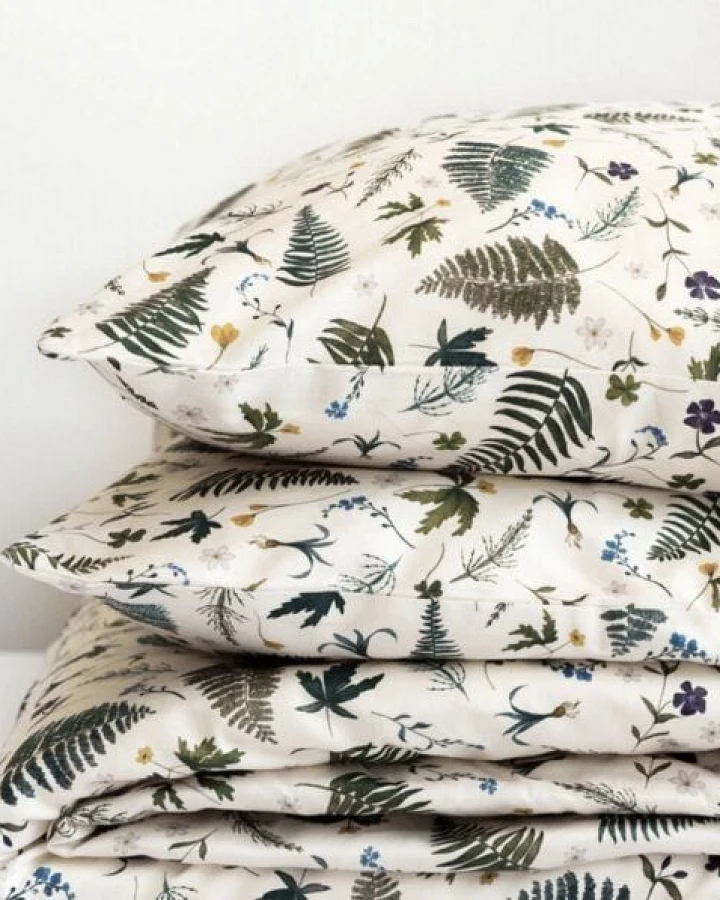 Lesen - Design-Bettwäsche Nachhaltiges Doppelbettwäsche-Set aus 100% Pima Baumwollsatin - Farne