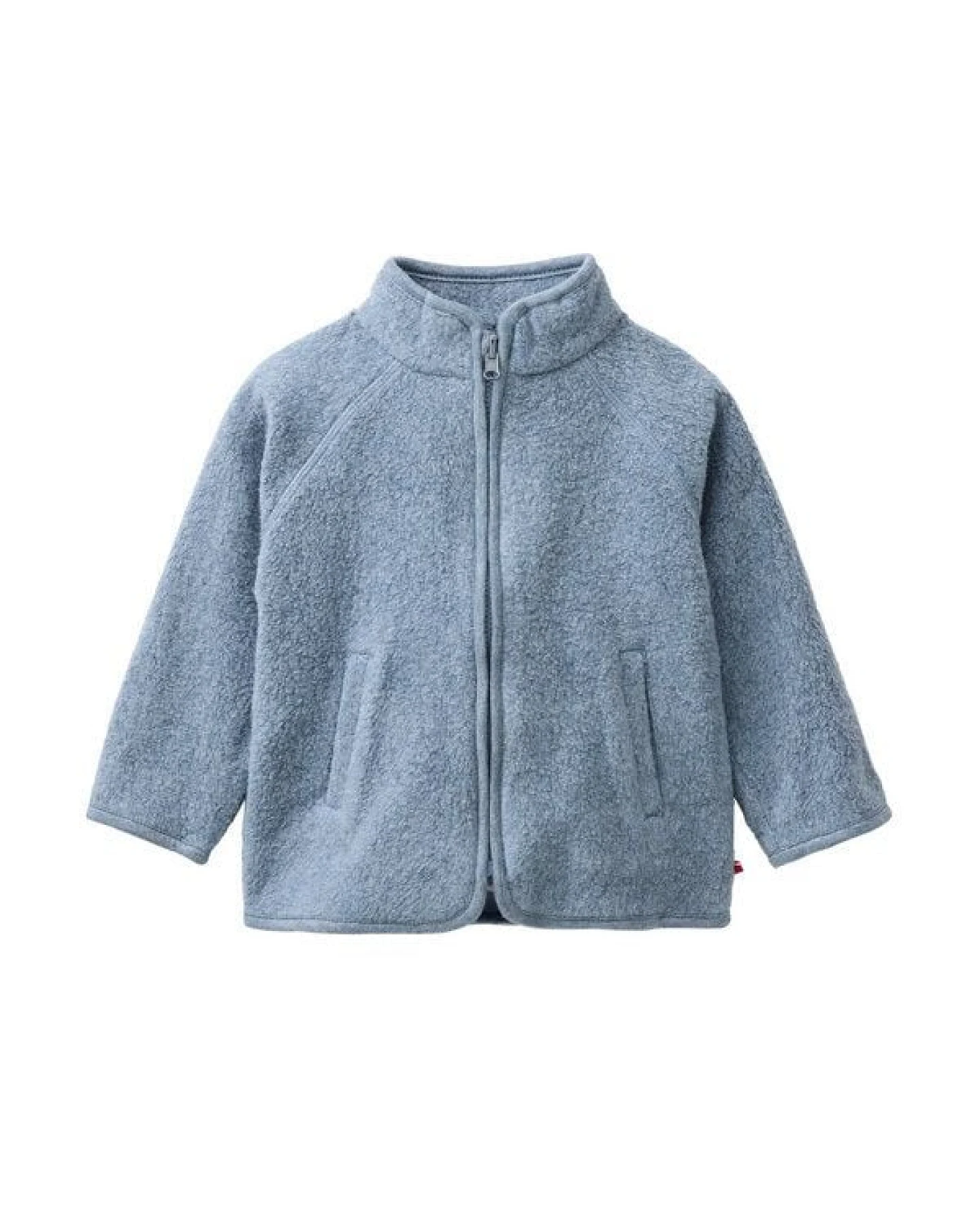 People Wear Organic Fleece Jacke, blau mélange, Bio-Baumwolle – Ansicht 2