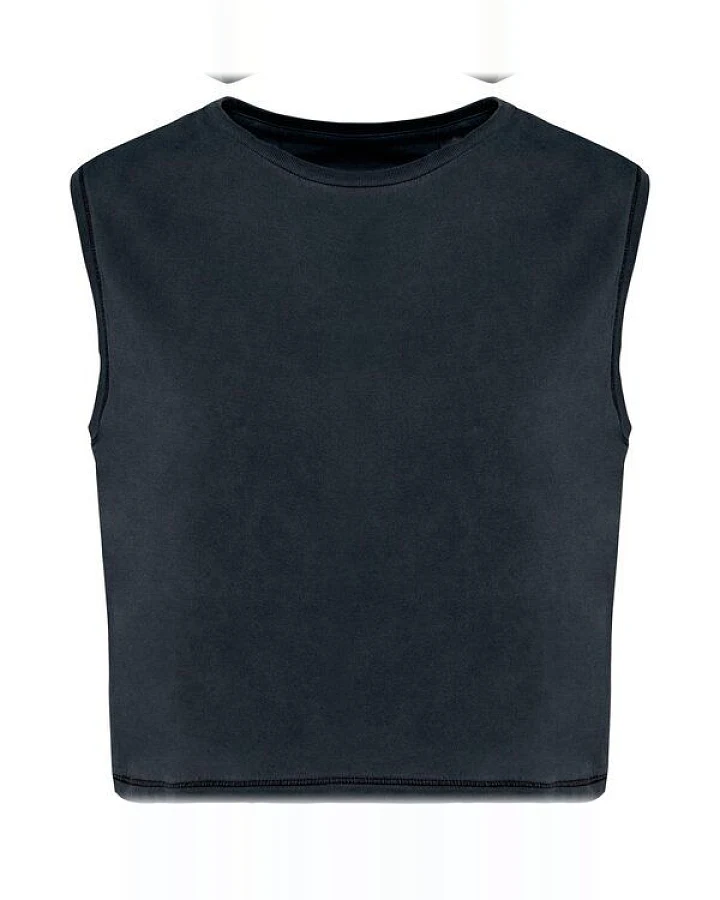 Greenspired Umweltfreundliches ärmelloses Cropped Damen-T-Shirt 165g/m²