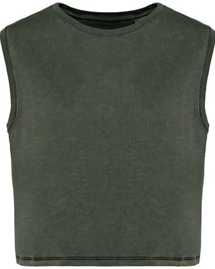 Greenspired Umweltfreundliches ärmelloses Cropped Damen-T-Shirt 165g/m²