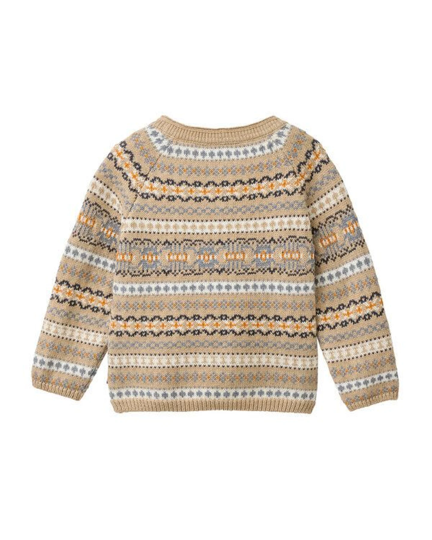 People Wear Organic Strick Pullover, Jacquard beige, Bio-Baumwolle – Ansicht 2