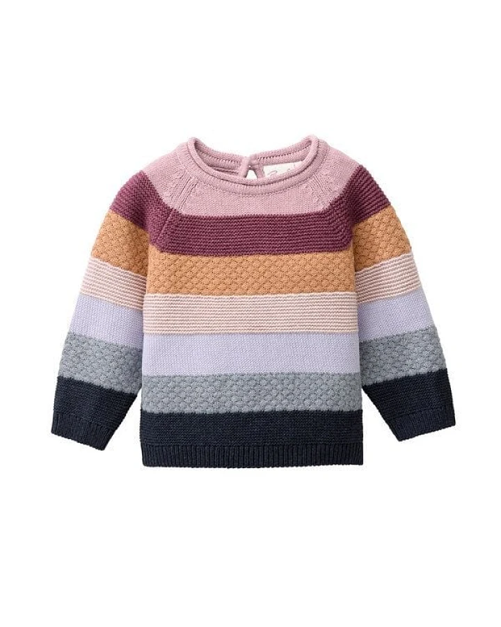 People Wear Organic Strick Pullover, bunt geringelt, Bio-Baumwolle
