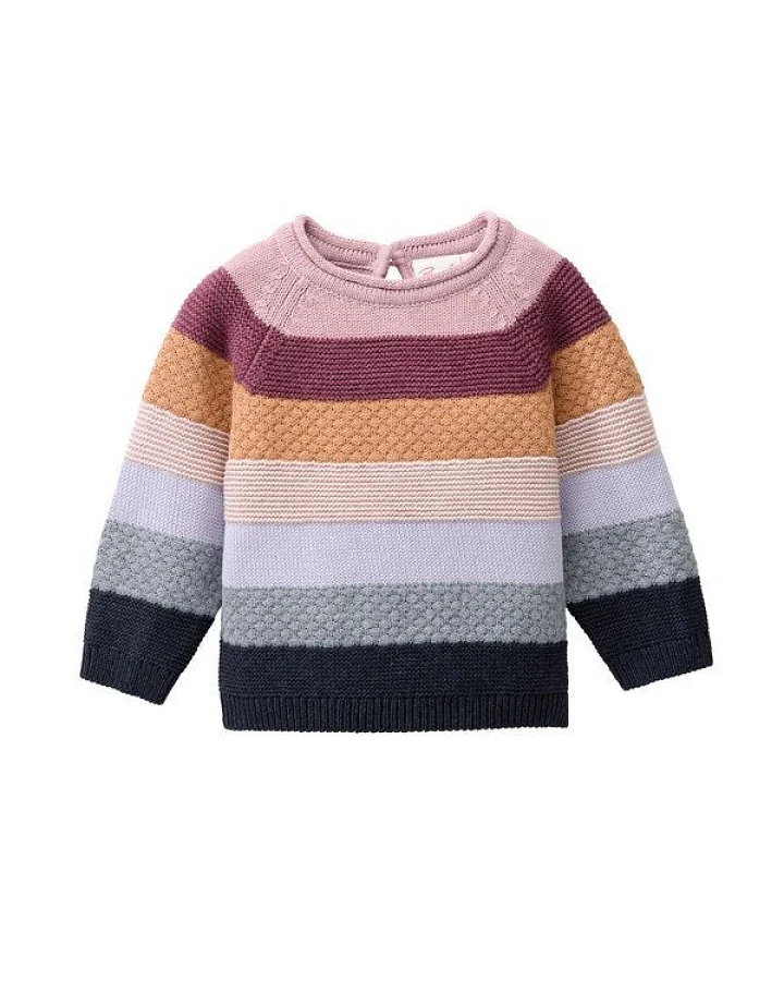 People Wear Organic Strick Pullover, bunt geringelt, Bio-Baumwolle