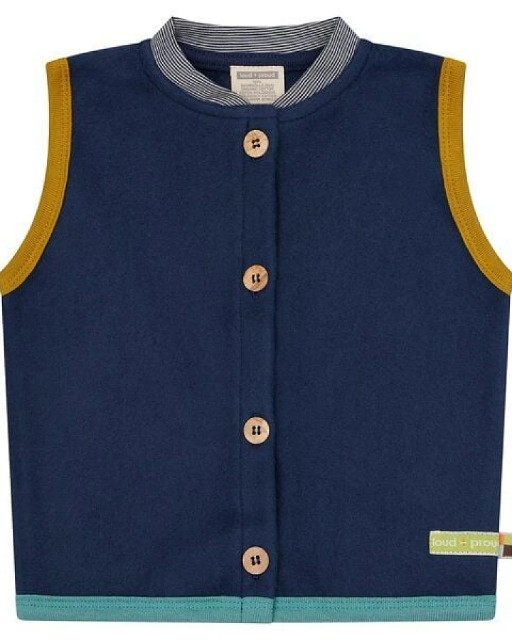 loud + proud Babys & Kinder Weste aus Baumwoll-Fleece, GOTS-zertifiziert