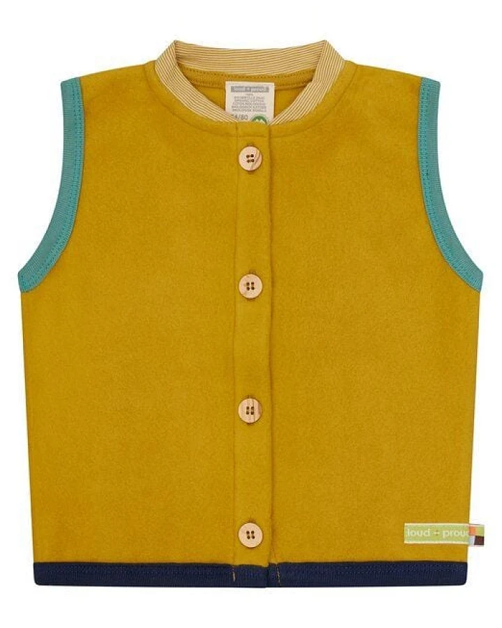 loud + proud Babys & Kinder Weste aus Baumwoll-Fleece, GOTS-zertifiziert