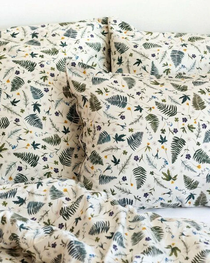 Lesen - Design-Bettwäsche Nachhaltiges Bettwäsche-Set aus 100% BIO-Baumwollsatin - Farne