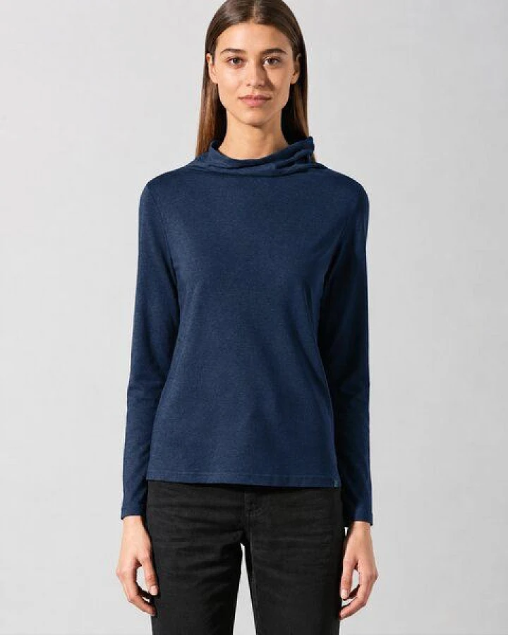 HempAge Damen Apartes Langarmshirt Hanf/Biobaumwolle