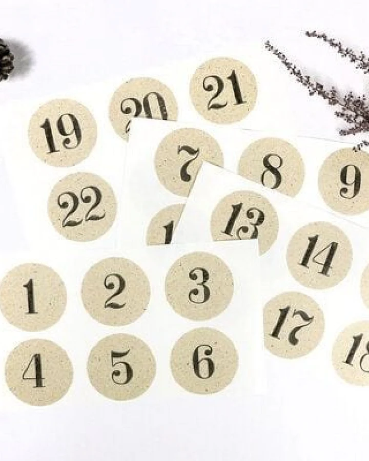STUDIO KARAMELO Zahlen Sticker für Adventskalender
